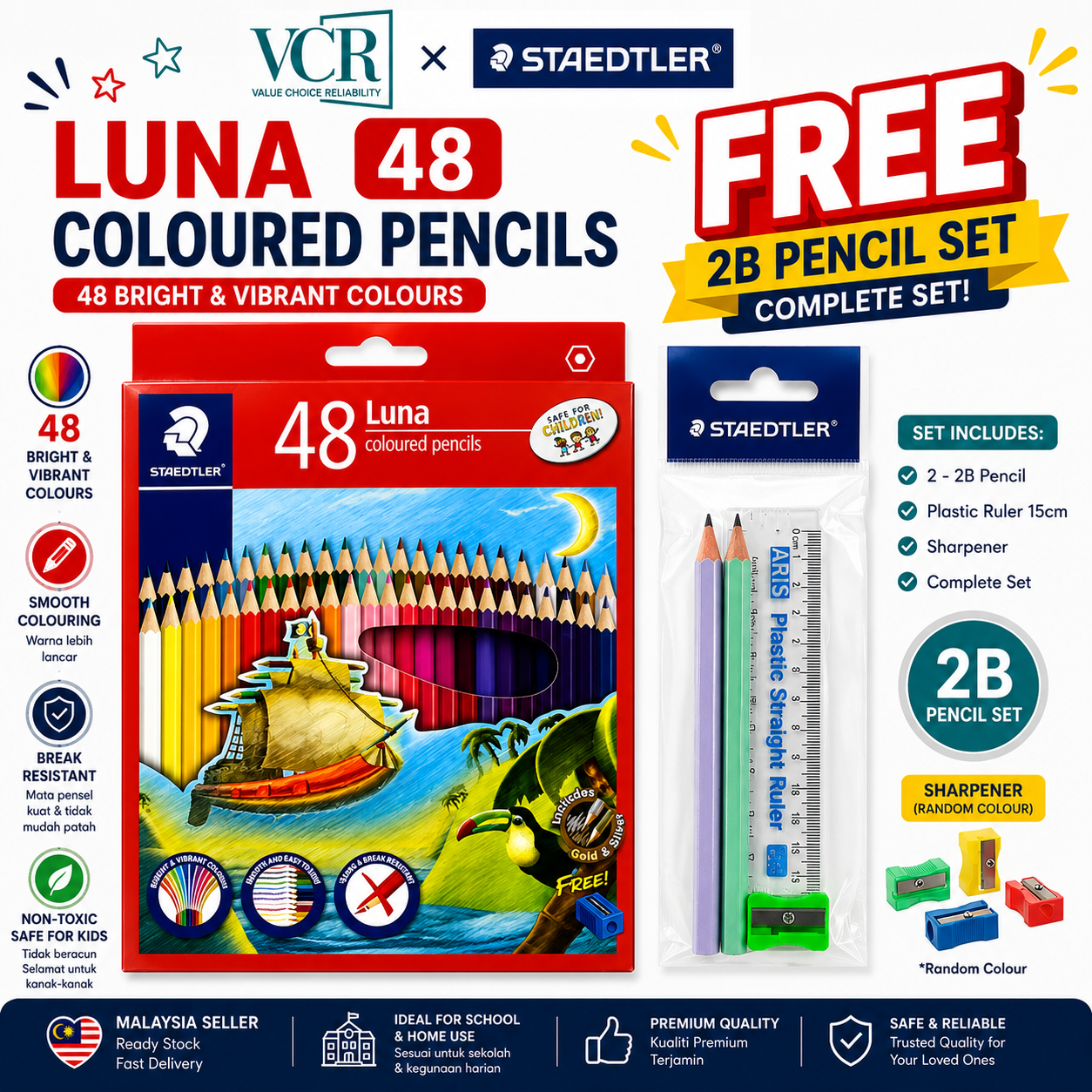 Luna 48 coloured pencils