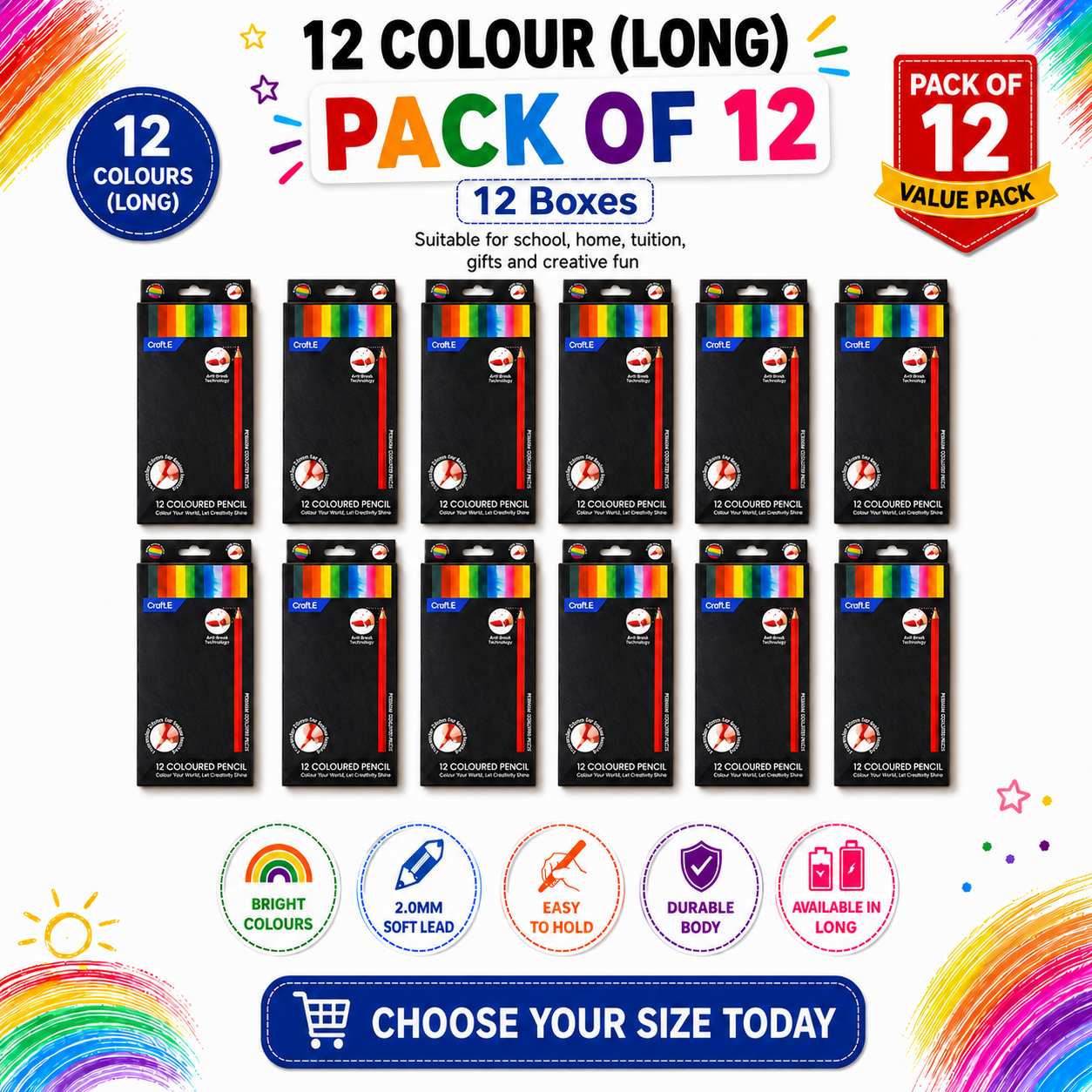 Craft.E 12 colour pencil pack